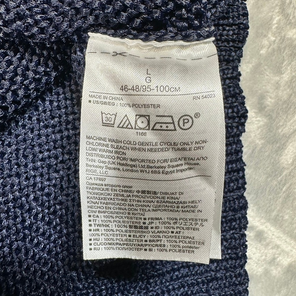 Banana Republic Cardigan Womens L Navy Metallic Cardi Longline Chunky Knit - Picture 6 of 9